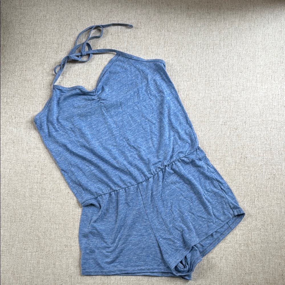 American Apparel Blue Halter Romper